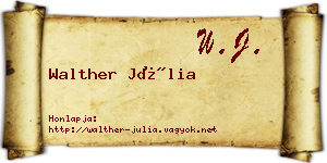 Walther Júlia névjegykártya